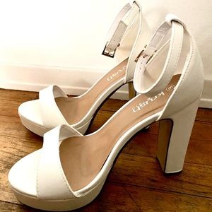 White Sandals Platform Heels